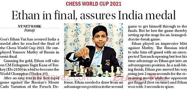 Herald: ON TOP OF THE WORLD: Goa's Ethan Vaz becomes World No. 1 in U-12  Blitz category