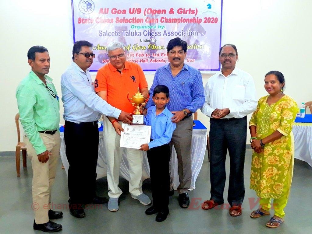 Ethan wins Goa State Chess Championship, once again!